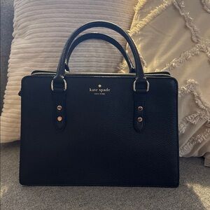 Kate Spade Black Leather Purse with Gold Details